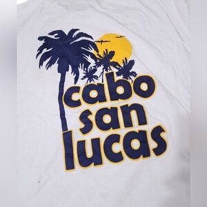Yazbek CABO SAN LUCAS Mexico Surf Beach White Shirt Mens XL Short Sleeve Print
